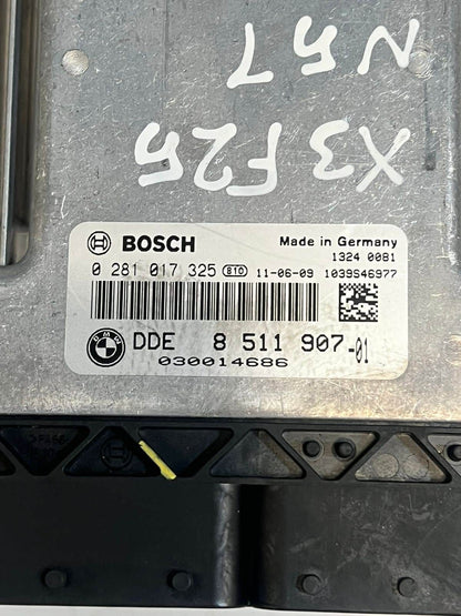 2010-2017 BMW X3 F25 N57 Engine Control Unit ECU SET DDE + CAS4+ 1KEY 8511907