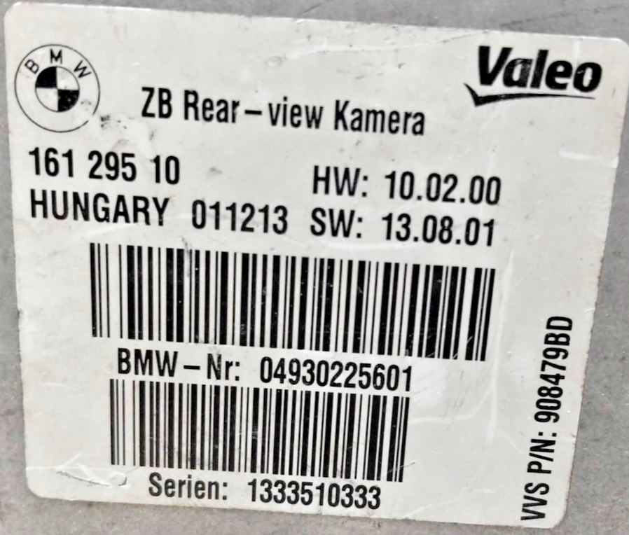 BMW ZB Rear View Camera Kamera F SERIES 2010-15  Module OEM 9302256