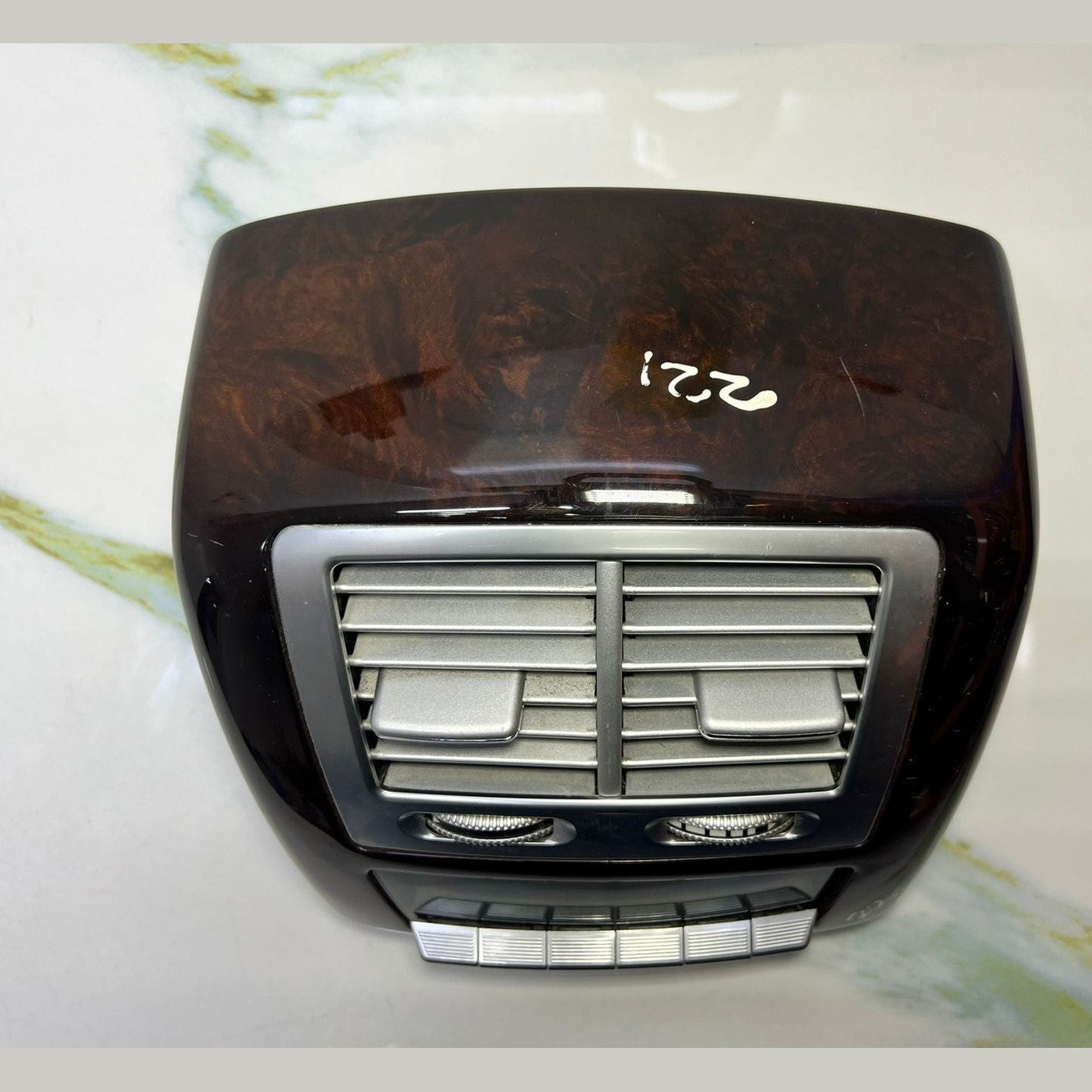 07-13 Mercedes W221 S600 S400 Rear Center Console A/C Air Vent Trim Wood OEM