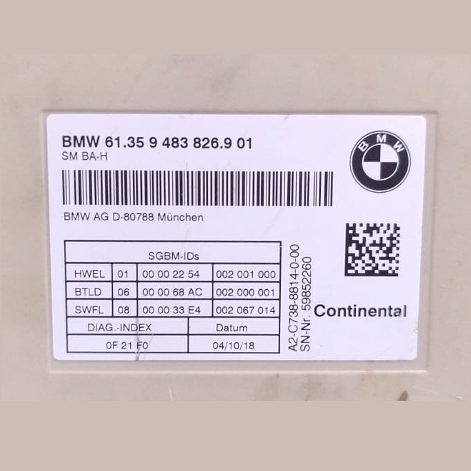 BMW X3 G01 DRIVER SEAT MODULE (MULTIFUNCTION SEAT ECU) P/N 9483826