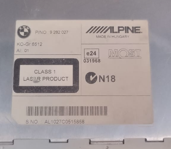 BMW F10 F11 RADIO CD DVD GPS HEAD UNIT CIC‑MID BUSINESS NAVI P/N 9282027