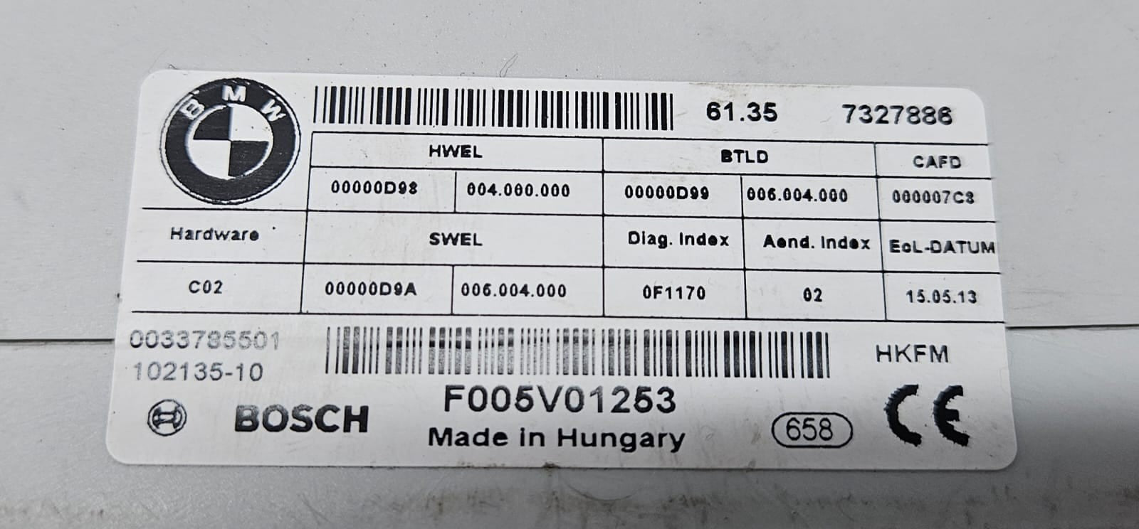 2009-2015 BMW 750i X3 Tailgate Trunk Lid Lift Control Module 7327886 OEM