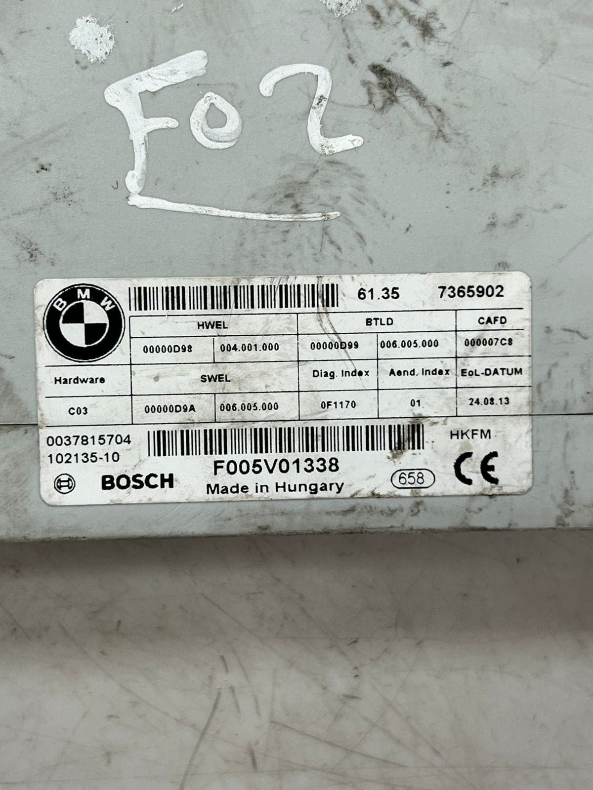 2011-2016 BMW 5' F10 528i 535i 550i M5 Trunk Lid Lift Control Module 7365902 OEM