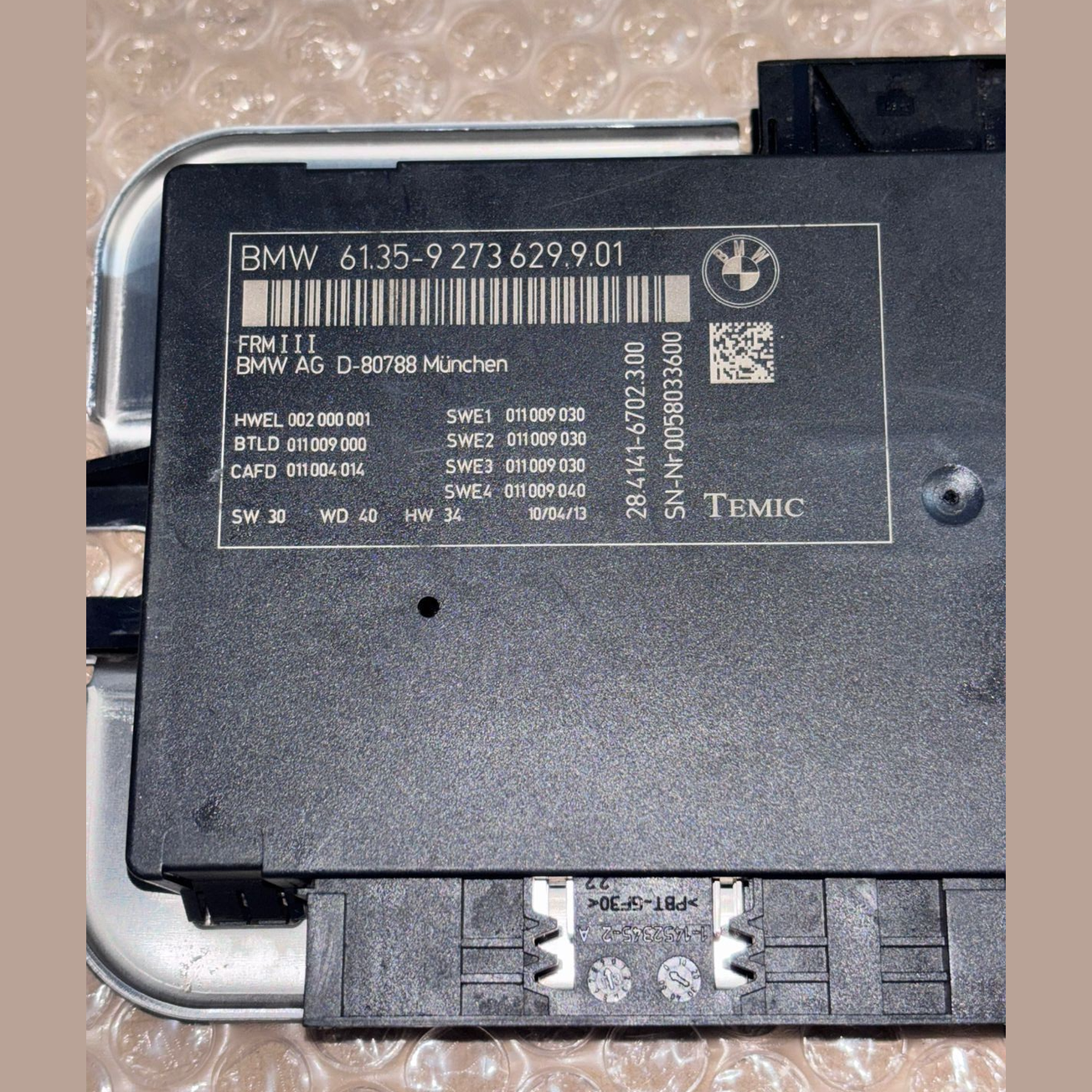 BMW 5 Series F10 2010 TO 2012 Control Module Frm Unit 9273629