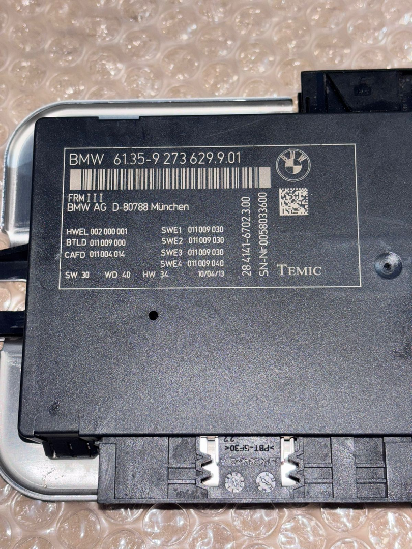 BMW 5 Series F10 2010 TO 2012 Control Module Frm Unit 9273629