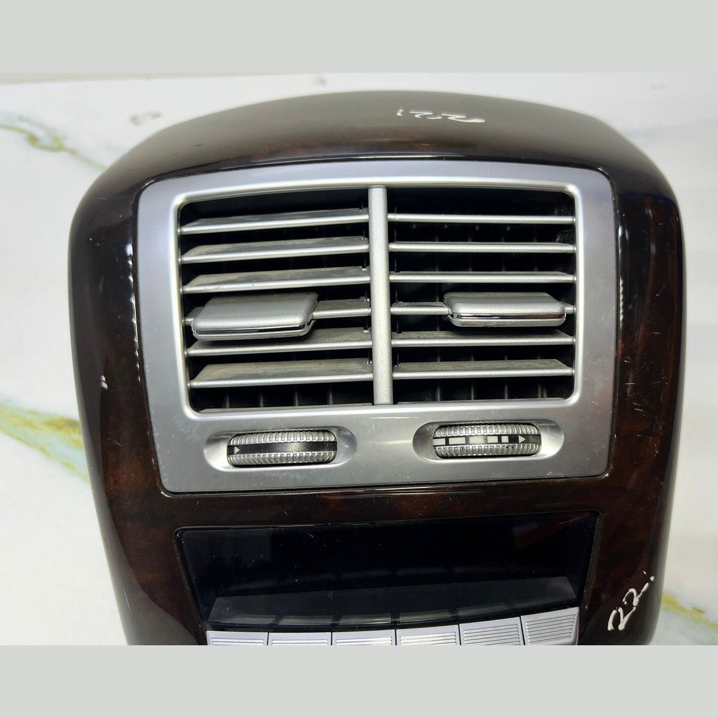 07-13 Mercedes W221 S600 S400 Rear Center Console A/C Air Vent Trim Wood OEM