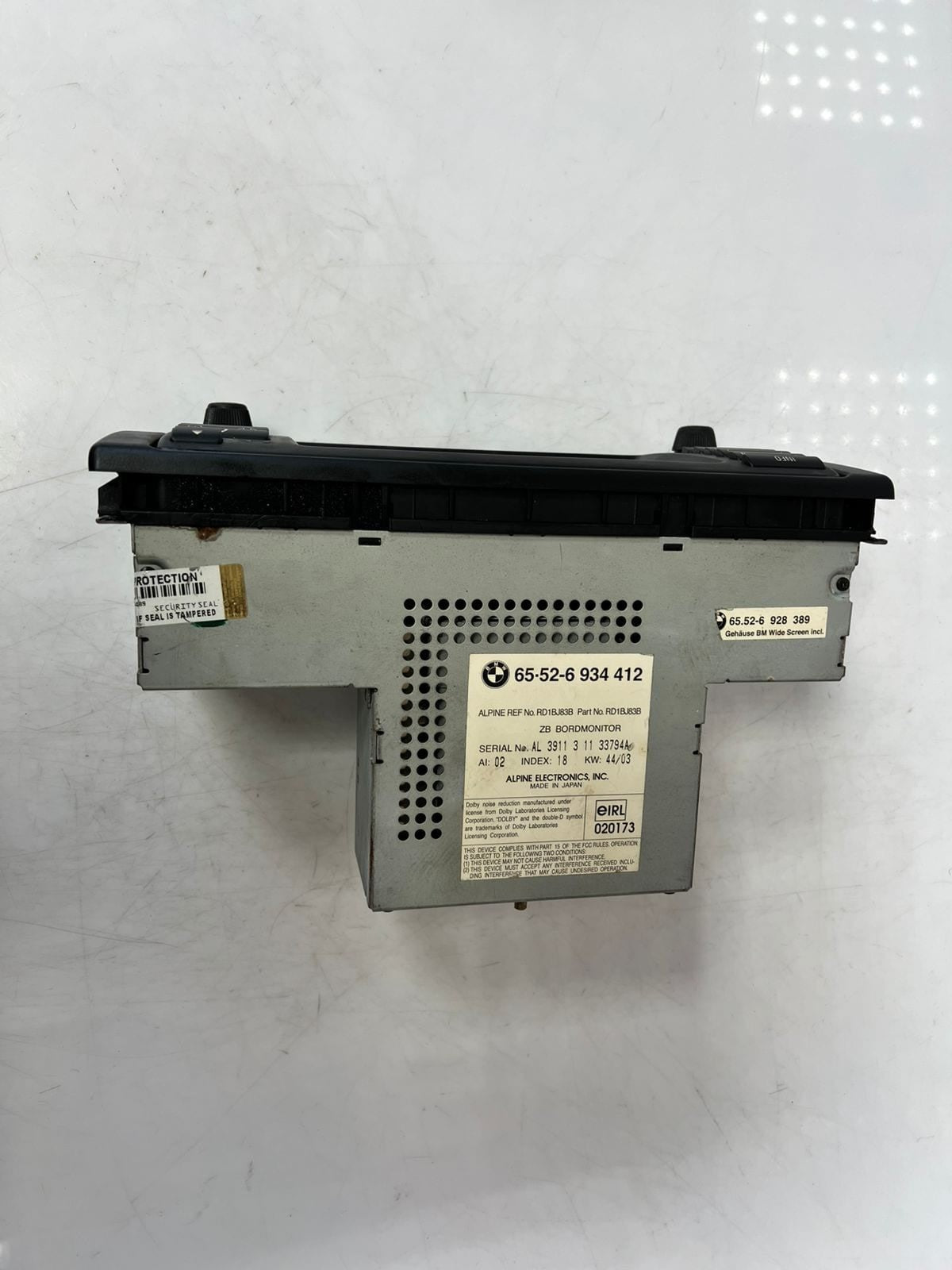 2002-2003 BMW 530i E38, E39, E53 16':9' On-Board Monitor Wide Screen 6934412 OEM
