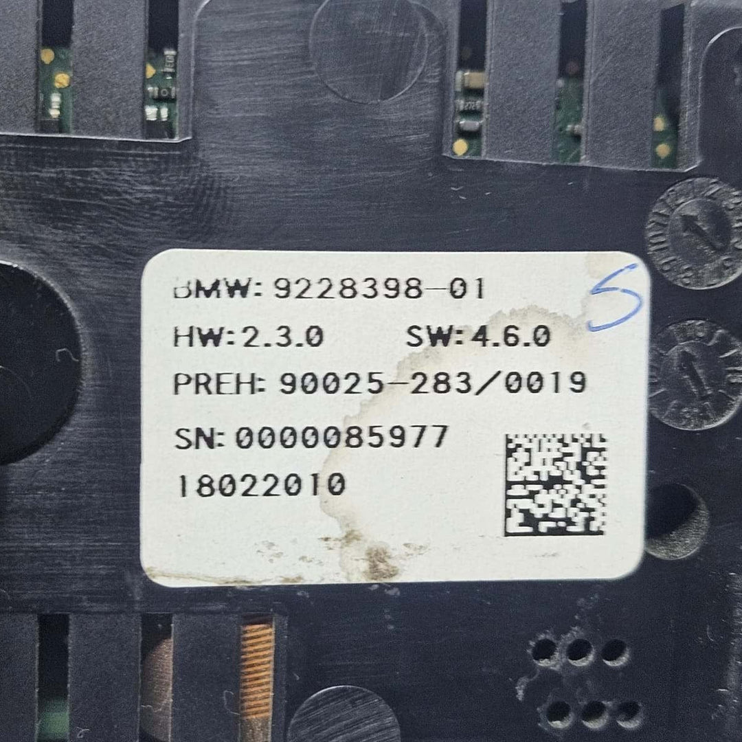 2011 BMW 7 SERIES REAR AC HEAT AIR CLIMATE CONTROL SWITCH 9228398 OEM