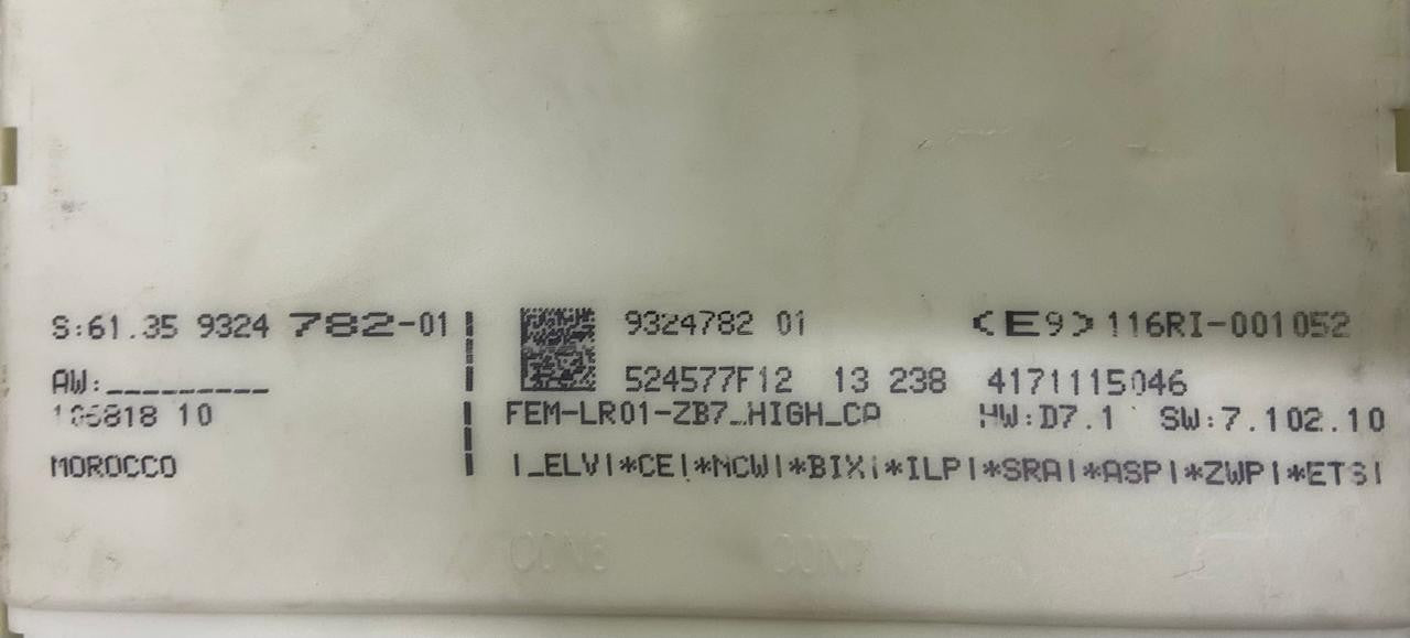 OEM BMW F30 F23 N55 Front Electronic Fuse Domain Body Control Module 9324782