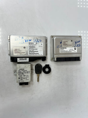 1999-2000 BMW E39 M54 523i Engine Control Unit ECU COMPLETE SET 1430844