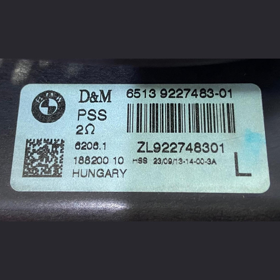 OEM BMW 7 F01 F02 F03 F04 Front Subwoofer Speaker LEFTSide 9227483