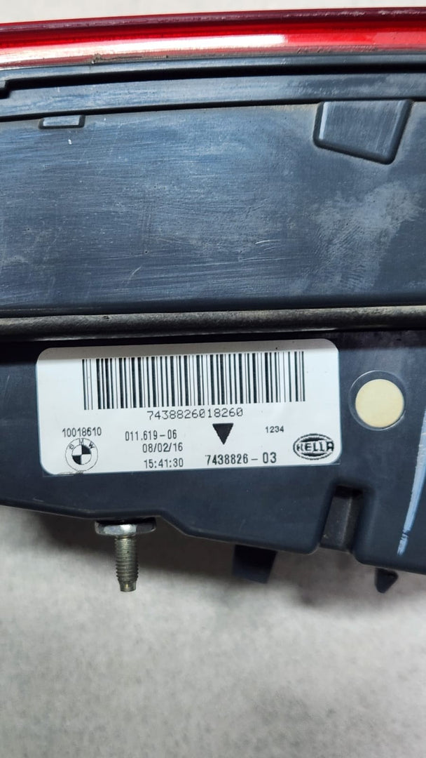 2016-2018 BMW X6 Tailgate Inner Light 7438826 X6 F16 F86 OEM