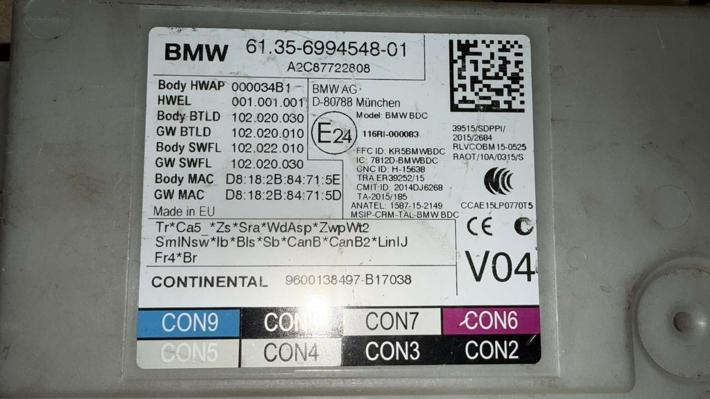 2017-20 BMW 530I 540I M5 G30 AWD BODY CONTROL MODULE CAS DOMAIN V04 6994548