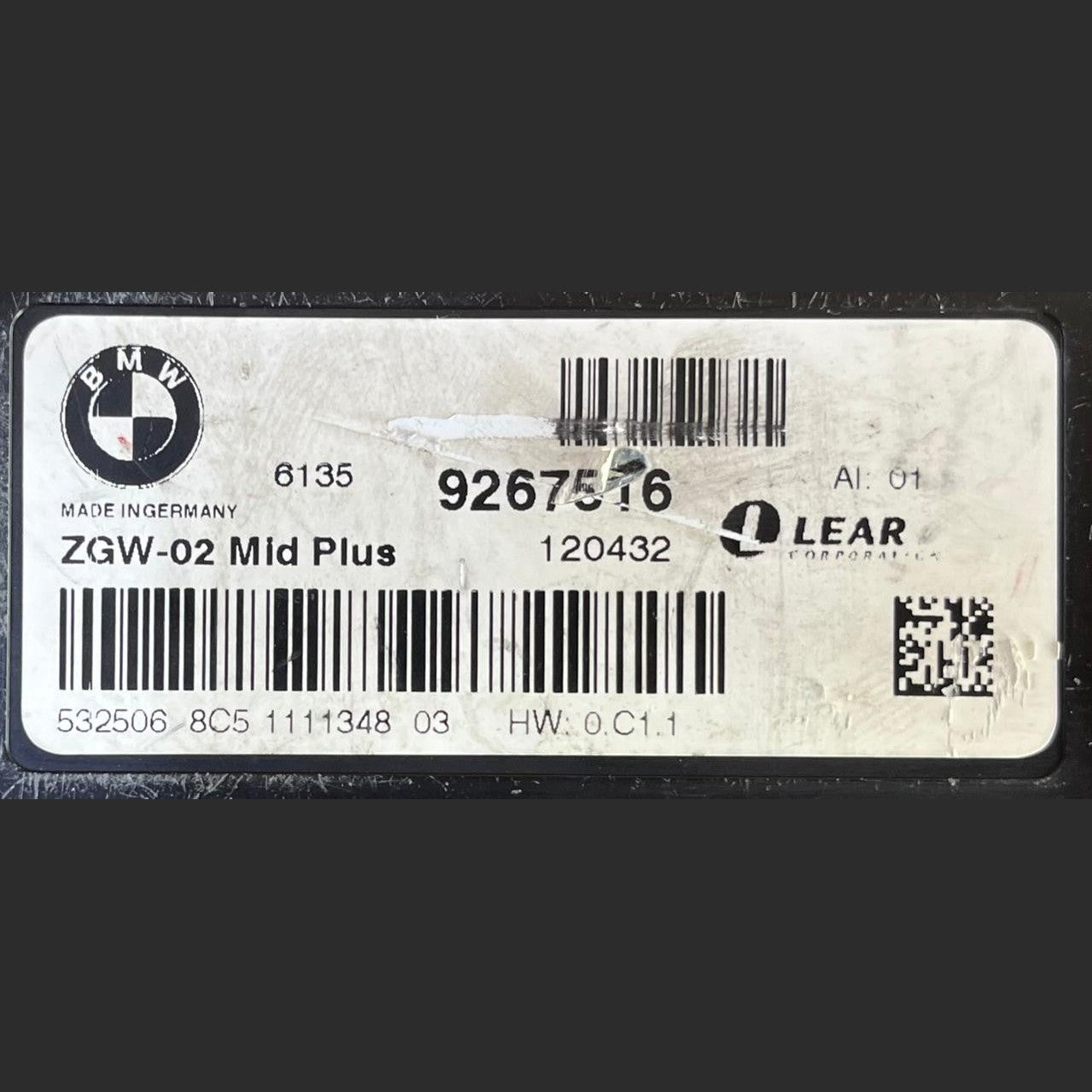 OEM BMW Series 5 6 7 F1 F2 F3 F7 F13 Central Gateway Control Module  9267516