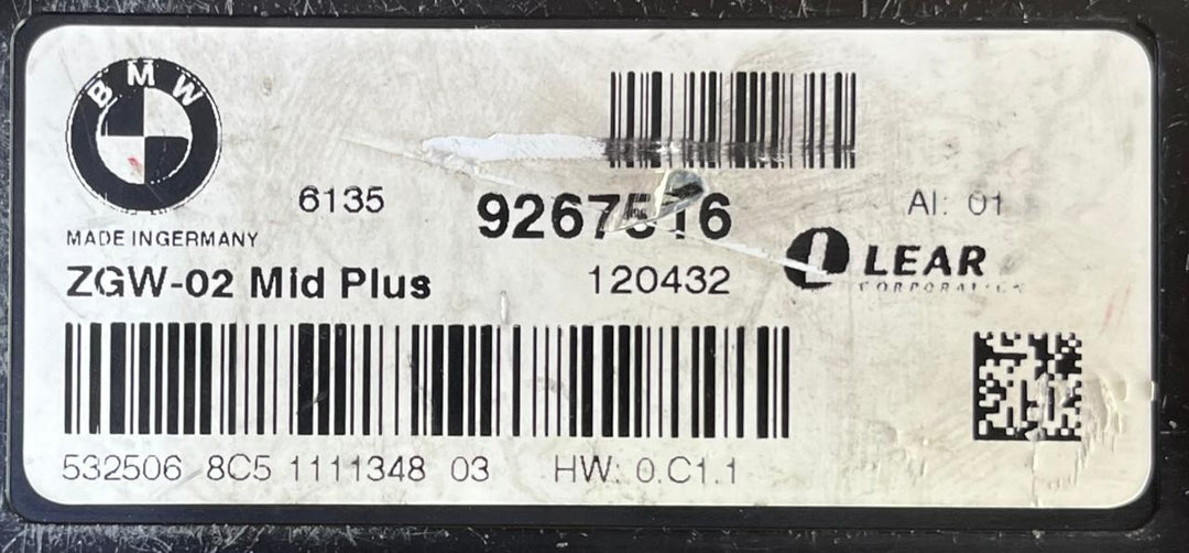 OEM BMW Series 5 6 7 F1 F2 F3 F7 F13 Central Gateway Control Module  9267516