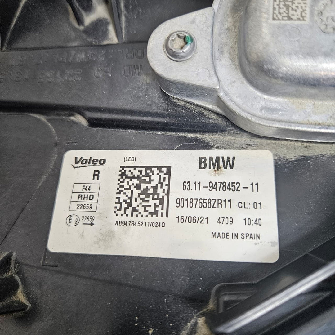 BMW 2 Series F44 Right Side LED Headlight Assembly 9478452 ECE Front Right