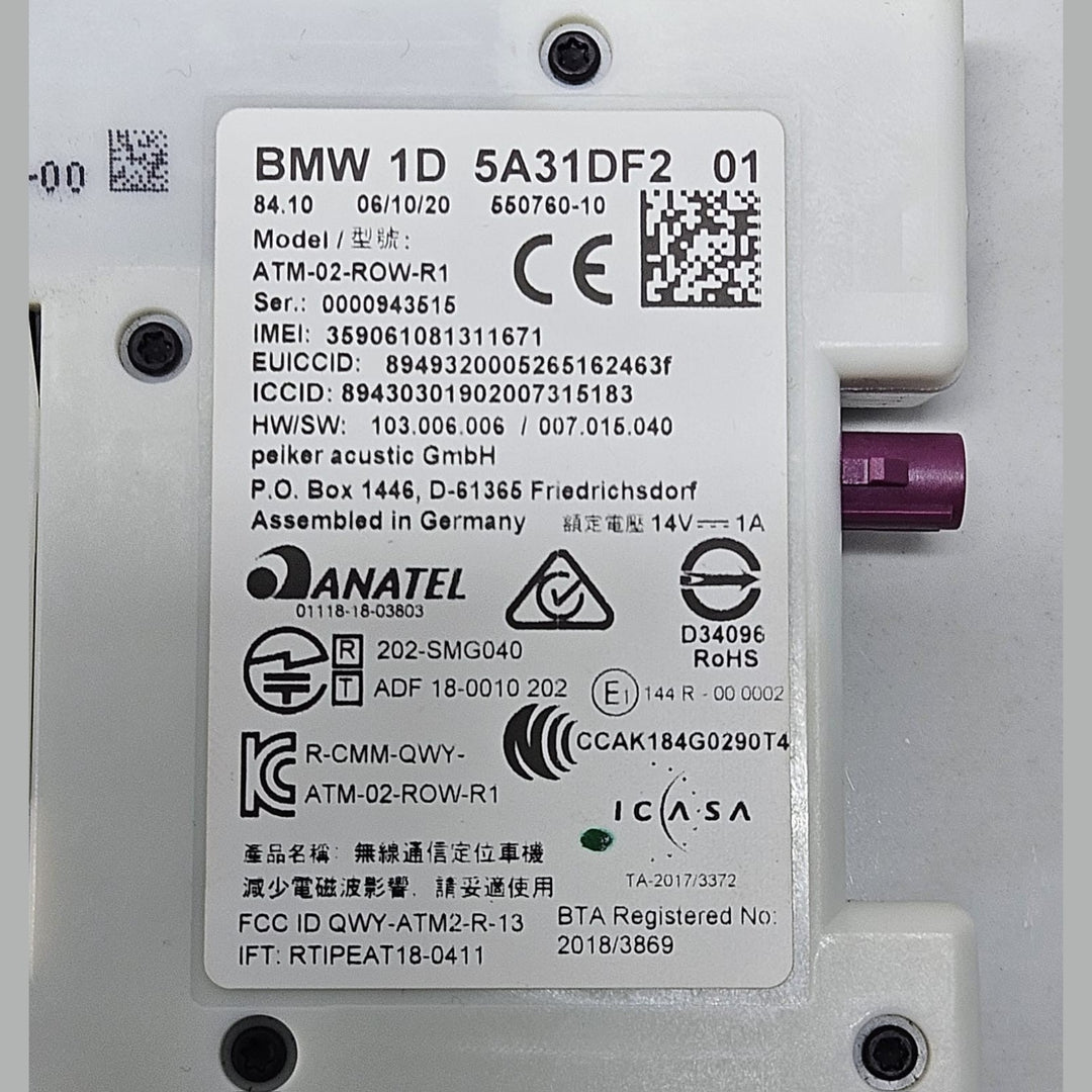 BMW F44 TELEMATICS ANTENA CONTROL MODULE ECU OEM 5A31DF2 OEM