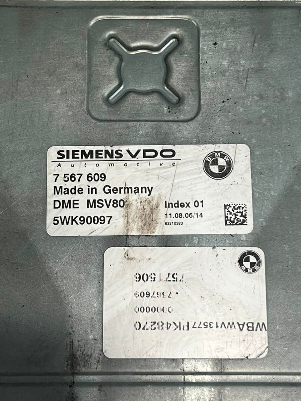 BMW X3 E83 N52N Engine Control Module ECU ONLY MSV80 5WK90097 7567609 OEM