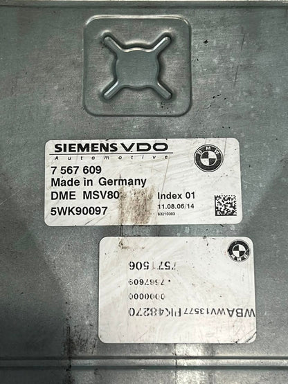 BMW X3 E83 N52N Engine Control Module ECU ONLY MSV80 5WK90097 7567609 OEM