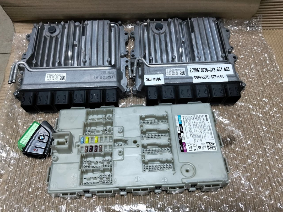 BMW G12 N63B44C 750LI 2018 ENGINE CONTROL UNIT ECU COMPLETE SET + KEY - 8678936