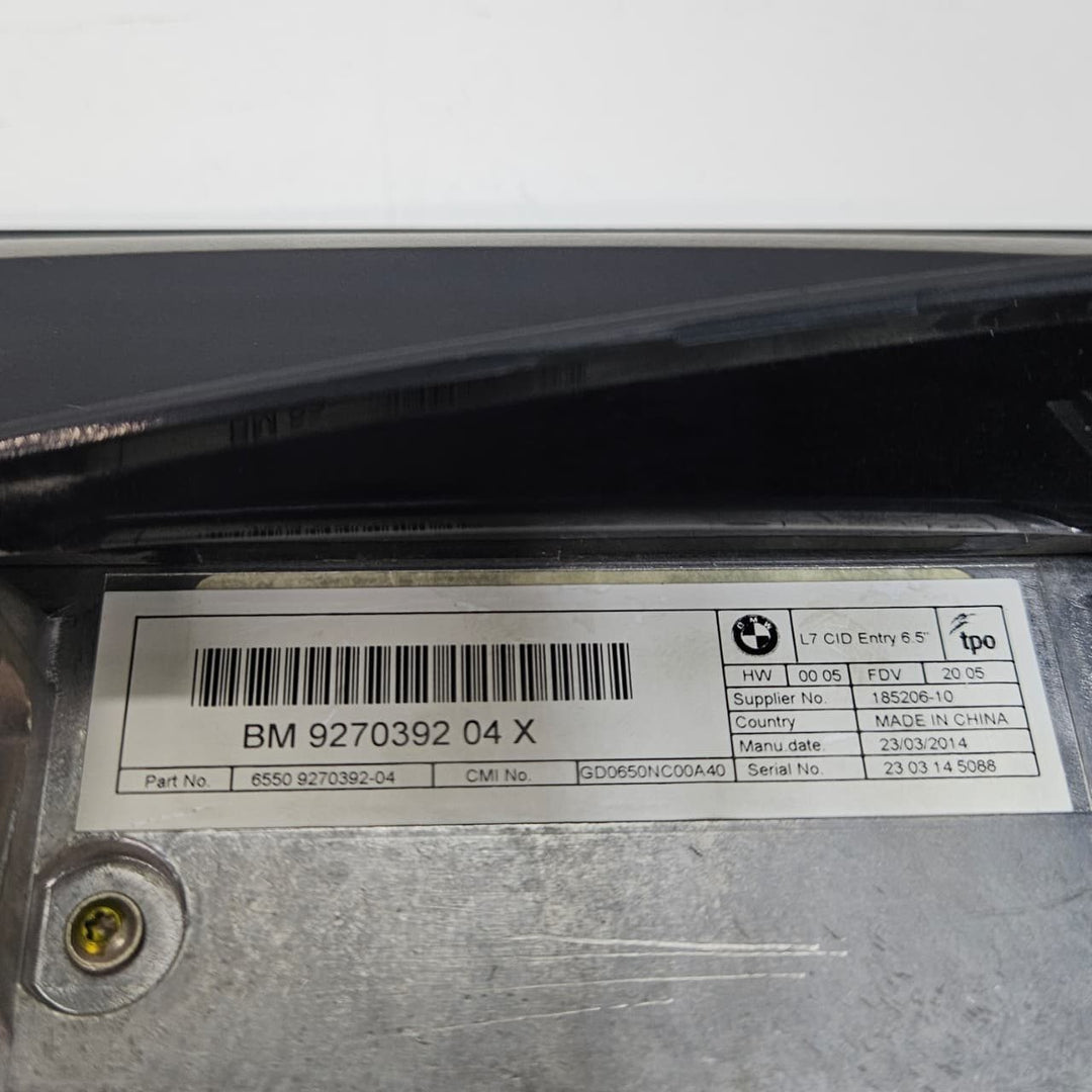 BMW 1 2 Series F20 F21, F22 F23 F87 Central Information Display Screen 9270392