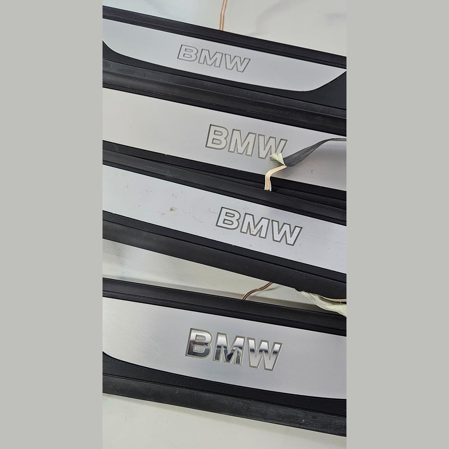 OEM BMW F01 F02 Front Rear Door illuminated Sill Plate Kick door step trim Set