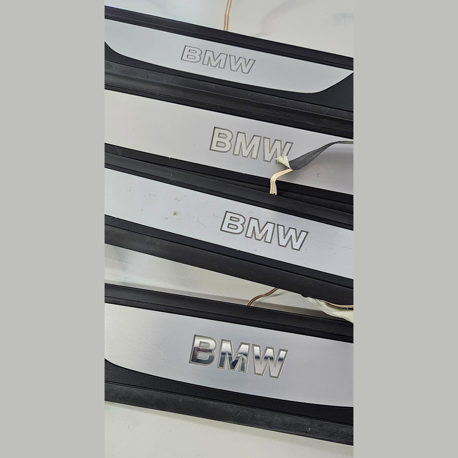 OEM BMW F01 F02 Front Rear Door illuminated Sill Plate Kick door step trim Set