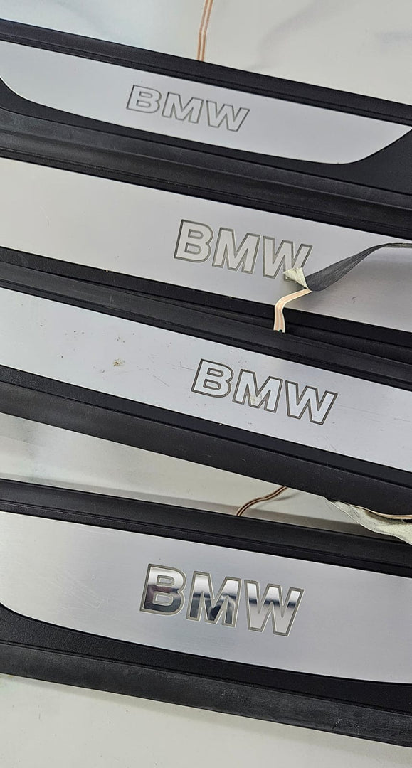 OEM BMW F01 F02 Front Rear Door illuminated Sill Plate Kick door step trim Set