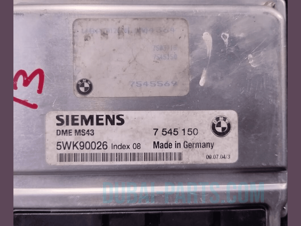 BMW 3 5 Z3 E36 E46 E39 3.0i M54  ENGINE CONTROL UNIT ECU ONLY DME MS43 - 7545150