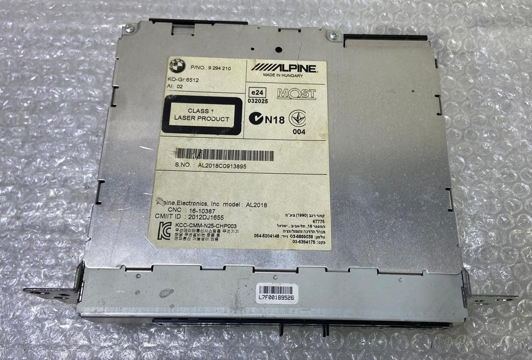 OEM BMW F10 530d Alpine Radio CD Disc Player Head Unit (9294210, 2013)