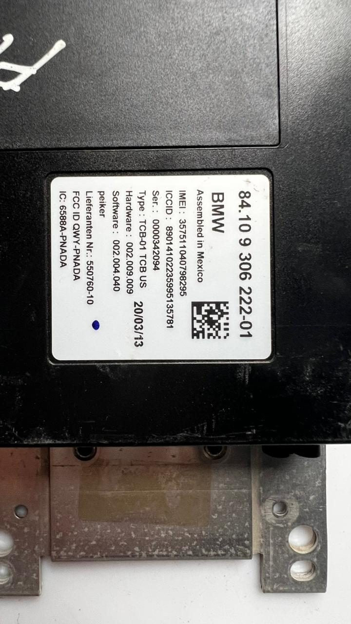 2013 BMW M5 528i F10 5' Telematics Communication Control Module 9306222