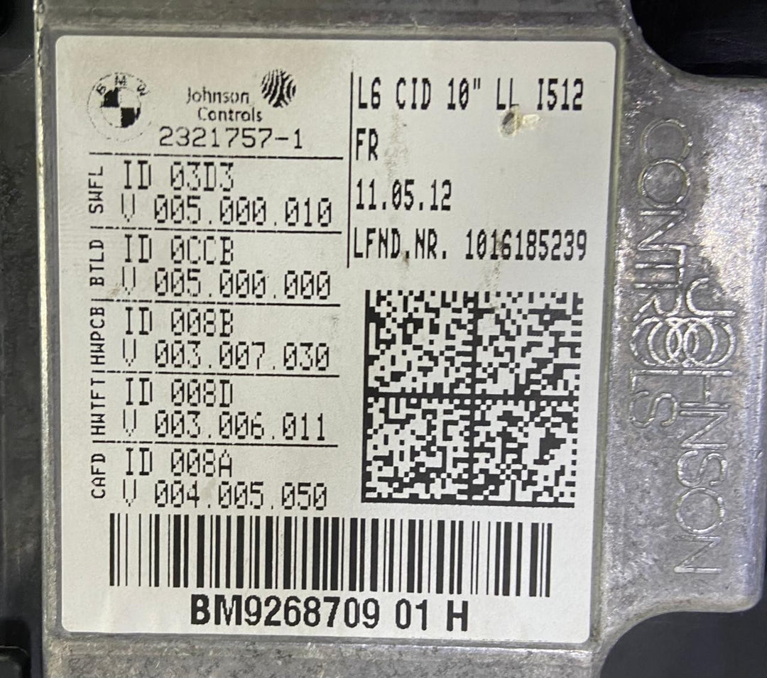 OEM BMW F01 F02 F03 740 750 Central Information Display Screen 10.25" 9268709