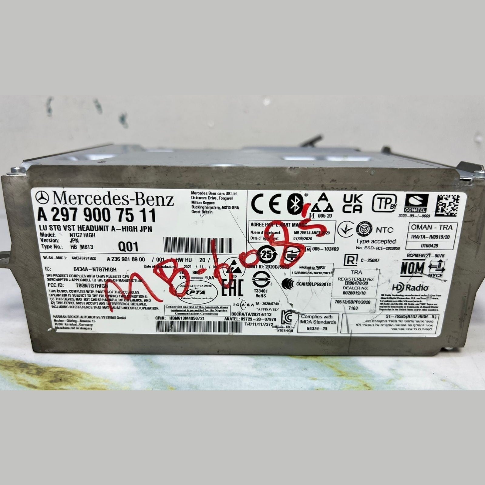 21-24 Mercedes W206 C-Class Radio Audio Multimedia Head Unit  A297 9007511 OEM