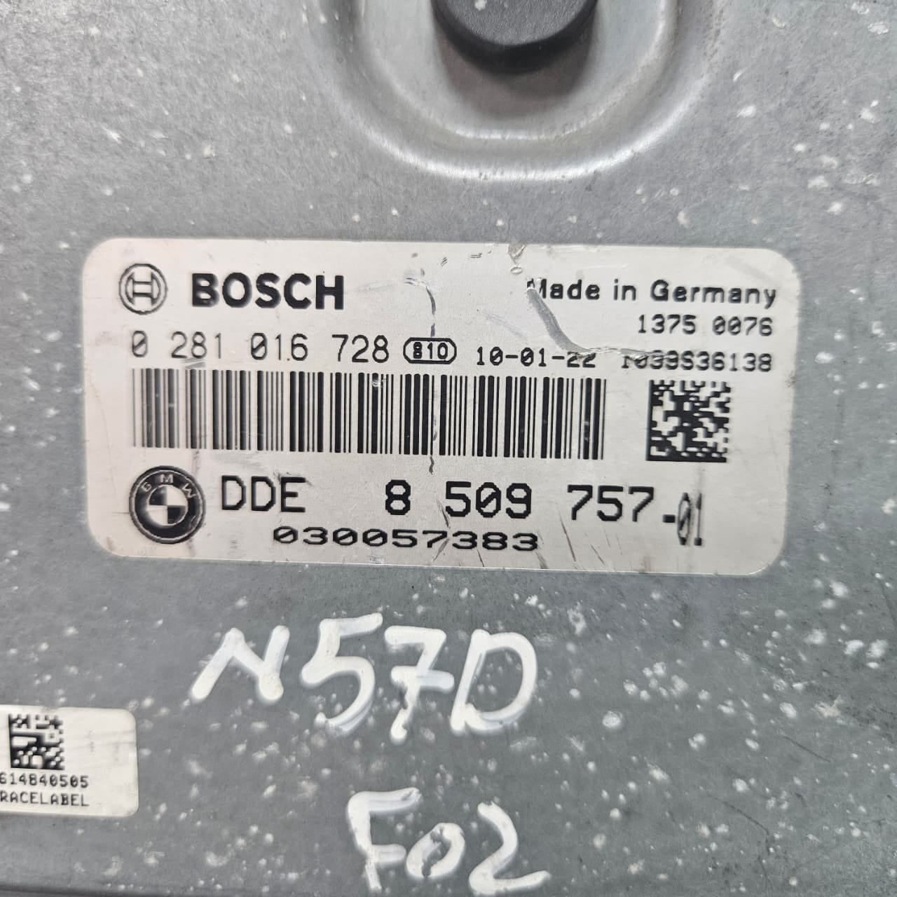 BMW 5 7 Series F07 F10 F01 F02 Engine Control Unit N57 D30A Diesel 8509757 OEM