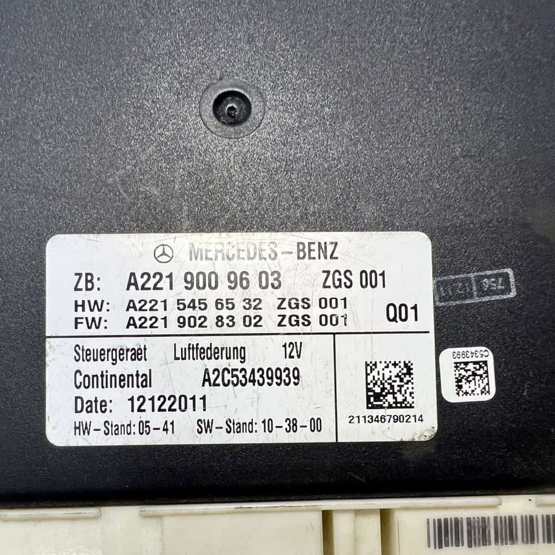 10-13 Mercedes S400 Air Suspension Control Module A2219009603 S-Class W221 W216
