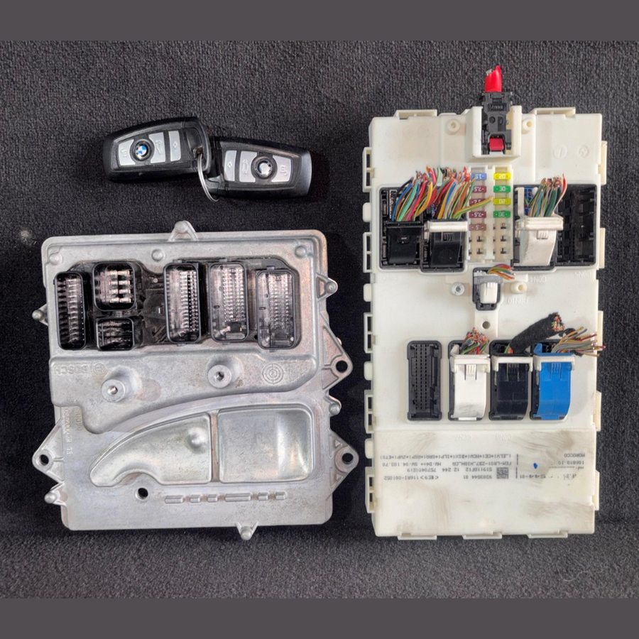 BMW HYBRID F10 F30 N55 ENGINE CONTROL UNIT  ECU KIT DME WITH KEY - 7649279