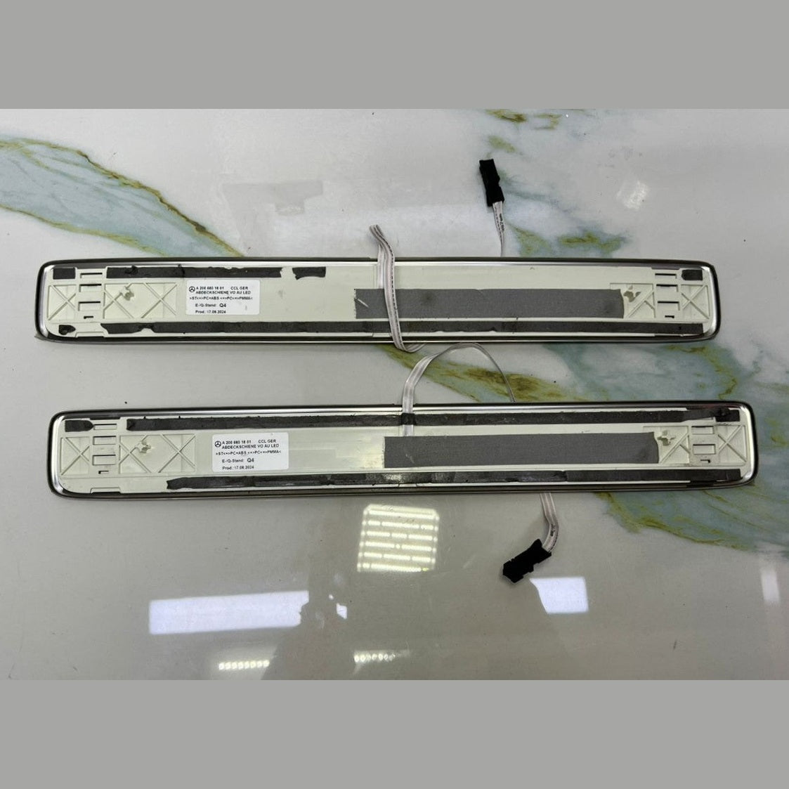 Mercedes W206 C-Class Front Entrance Trim Seal Strip Plate Cover Set A2066801801