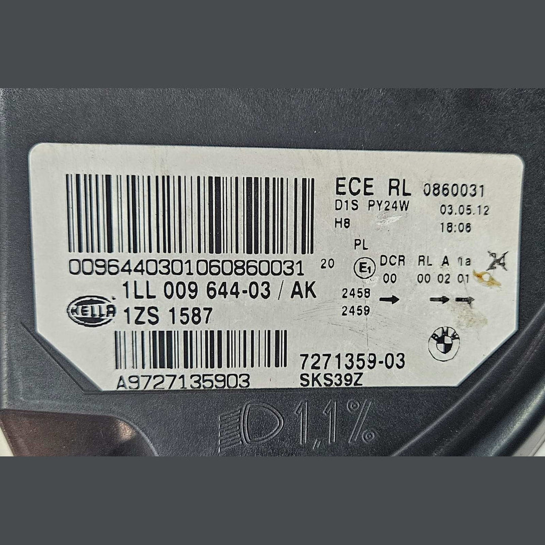 OEM 2008-2014 BMW X6 E71 Left Side Xenon Headlight ECE 7271359