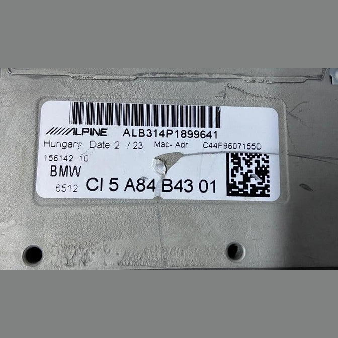 OEM BMW 1 Series (F40) Audio Headunit Multimedia 5A84B43 ALPINE