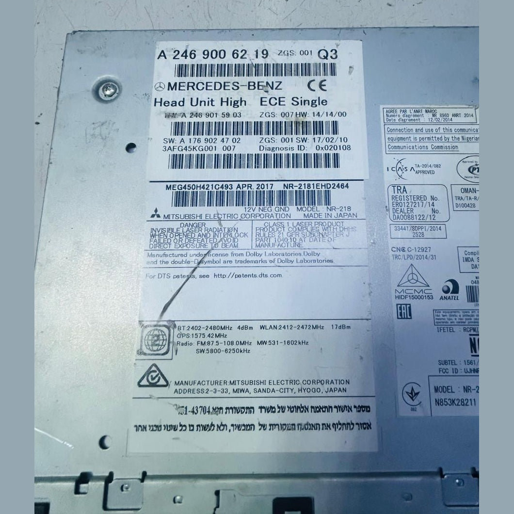 Mercedes Benz Comand Online Operating Unit A2469006219 W176 A-Class, W246 B-Clas