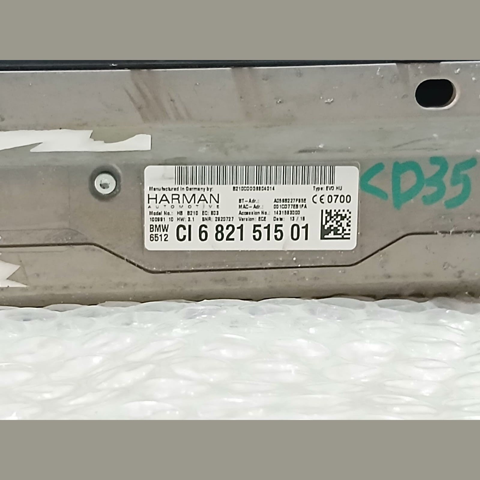 Bmw F Series 330I 2017 HARMAN Head unit NBT EVO HU CD Radio 6821515