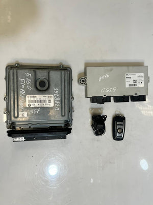 BMW 5' F10 N57 535D Engine Control Unit ECU SET DDE+ CAS4+ 1KEY 8573574 OEM