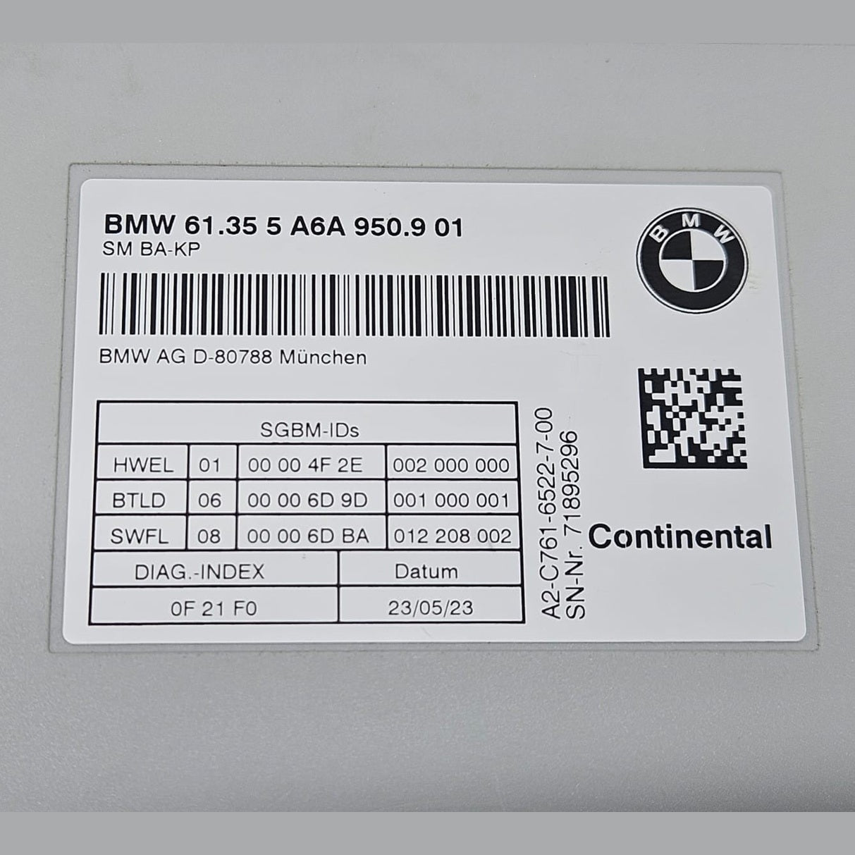 2021-2026 BMW M3 M4 G80 G82 G83 Front Seat Control Module 5A6A950 OEM