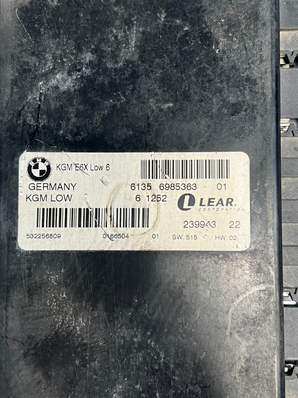 2006 BMW 5 SERIES 525i M Sport 4DR E60 E61 E63 BCM BODY CONTROL MODULE 6985363