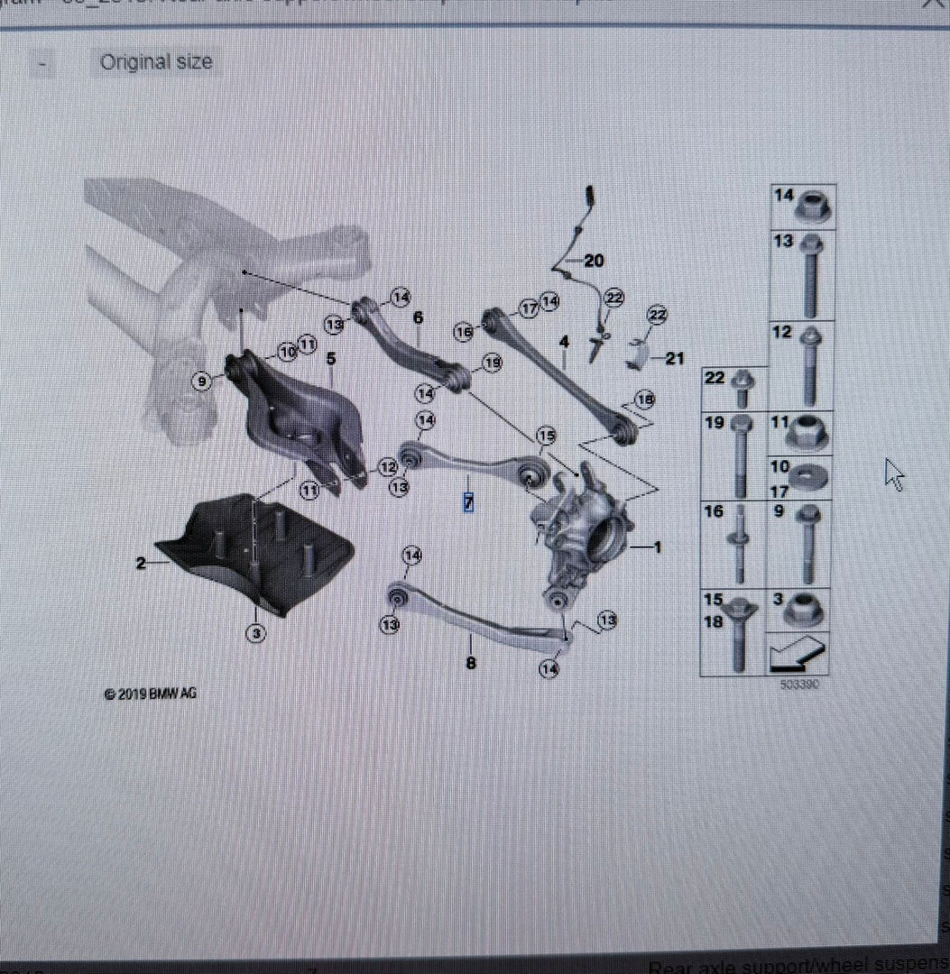 BMW G20 G21 G22 G23 Guiding suspens. link w rubber mount lft LEFT 6878631 SET