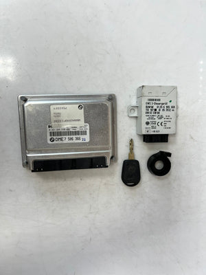 1999-2001 BMW 740i E39 M62 Engine Control Module SET DME + EWS + 1KEY 7506366