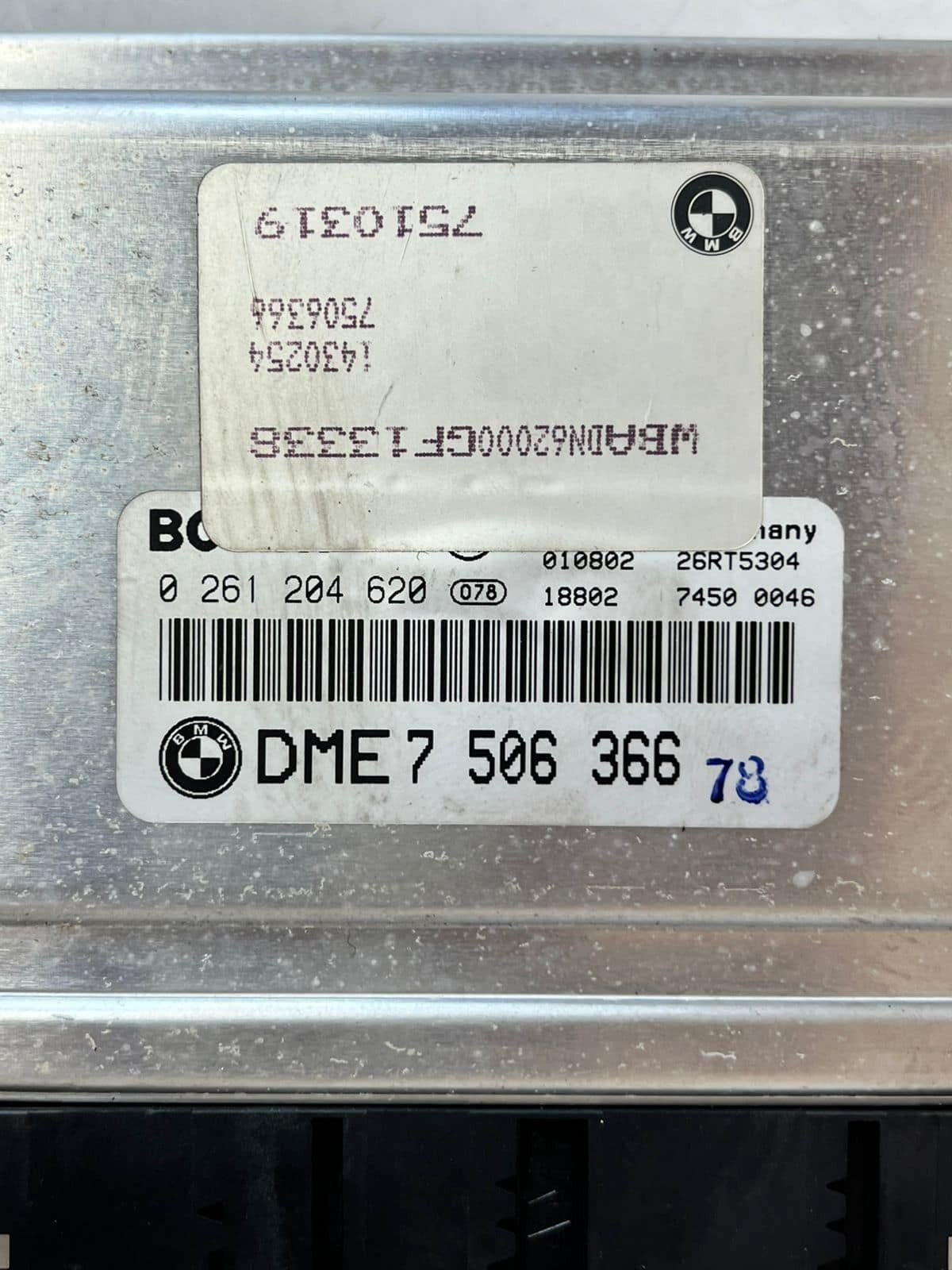 1999-2001 BMW 740i E39 M62 Engine Control Module SET DME + EWS + 1KEY 7506366
