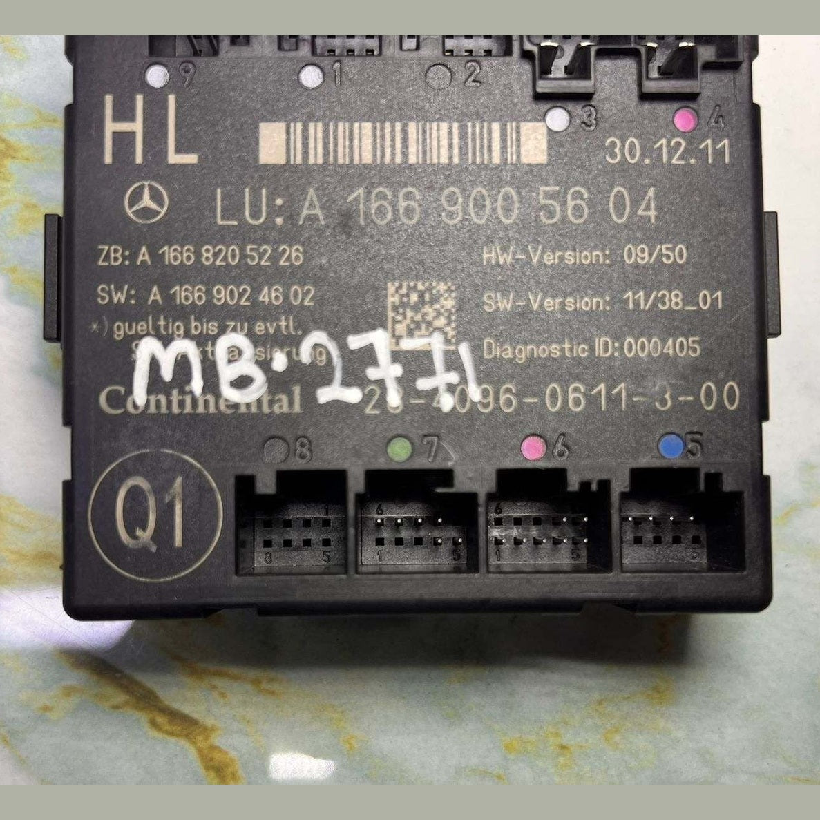 2012-2013 Mercedes-Benz ML550 Door Control Unit A 1669005604 ML Series W166