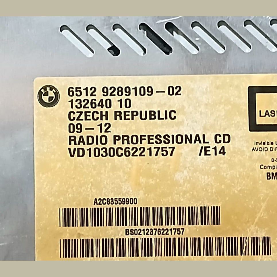 BMW E81 E84 X1 1SER BMW PROFESSIONAL AUDIO CD Player Head Unit - 9289109