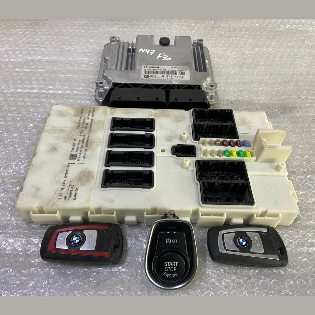 OEM BMW 320d N47N F30 2013 ENGINE CONTROL UNIT ECU KIT DDE 8573259 BOSCH